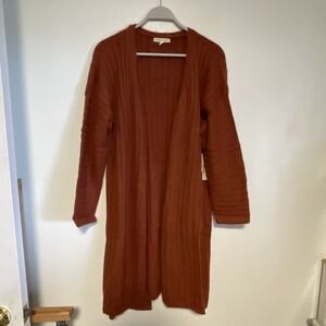 Farmers Market By Oneworld Cardigan Shawl Open Front Woman's Size 1X Rust NEW